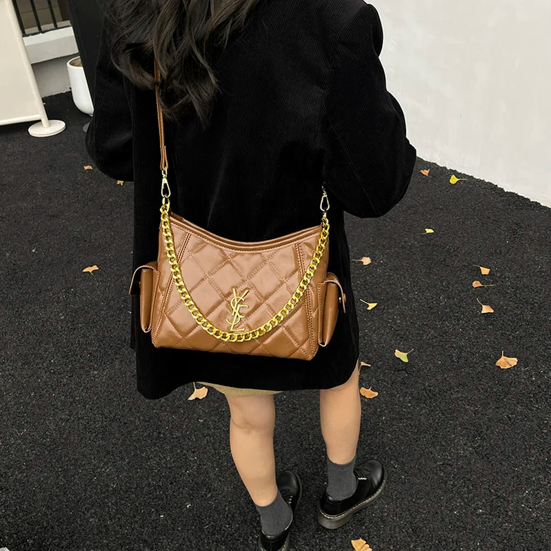 Women’s Luxury Leather Stylish Classic Tote Fashion Bag Elegant Designer Shoulder Crossbody Handbag For Daily Chic Style