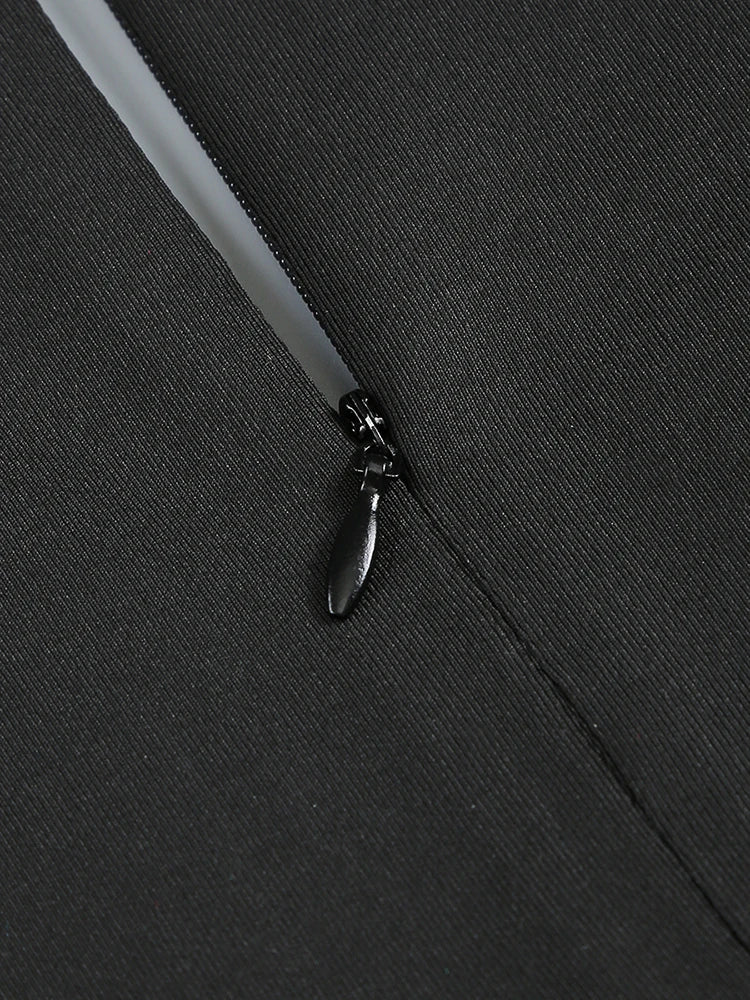 VC Black Maxi Dresses Women Sexy Deep V Neck Long Sleeves Gowns Runway Party Wear 2024 Spring New Fashion