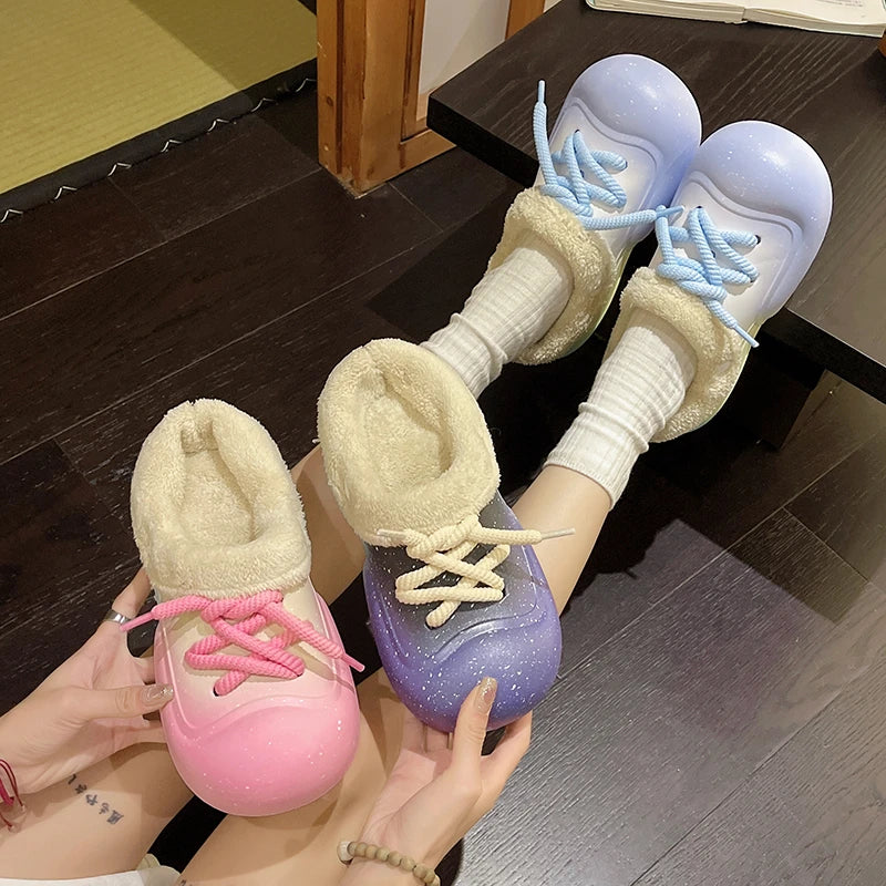 Classic Winter Women's Thermal Boots Slippers Outdoor Waterproof Snow Boots Ankle Boots for Women Lolita Shoes Cowboy Boots