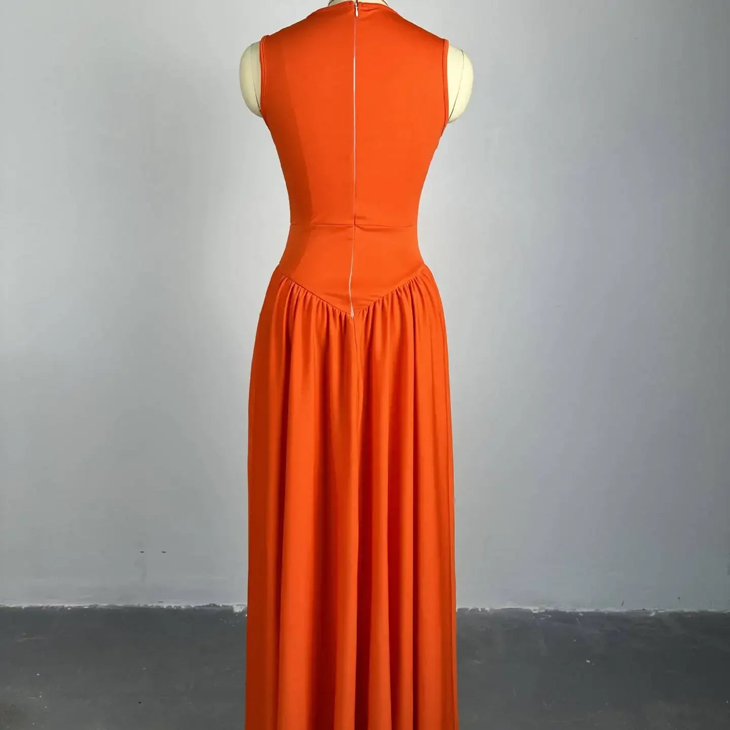 CM.YAYA 2024 Summer Sleeveless Sweet Cute O-Neck Hollow Out Slim Floor-Length Long Women Dress Beach Streetwear Maxi Dresses