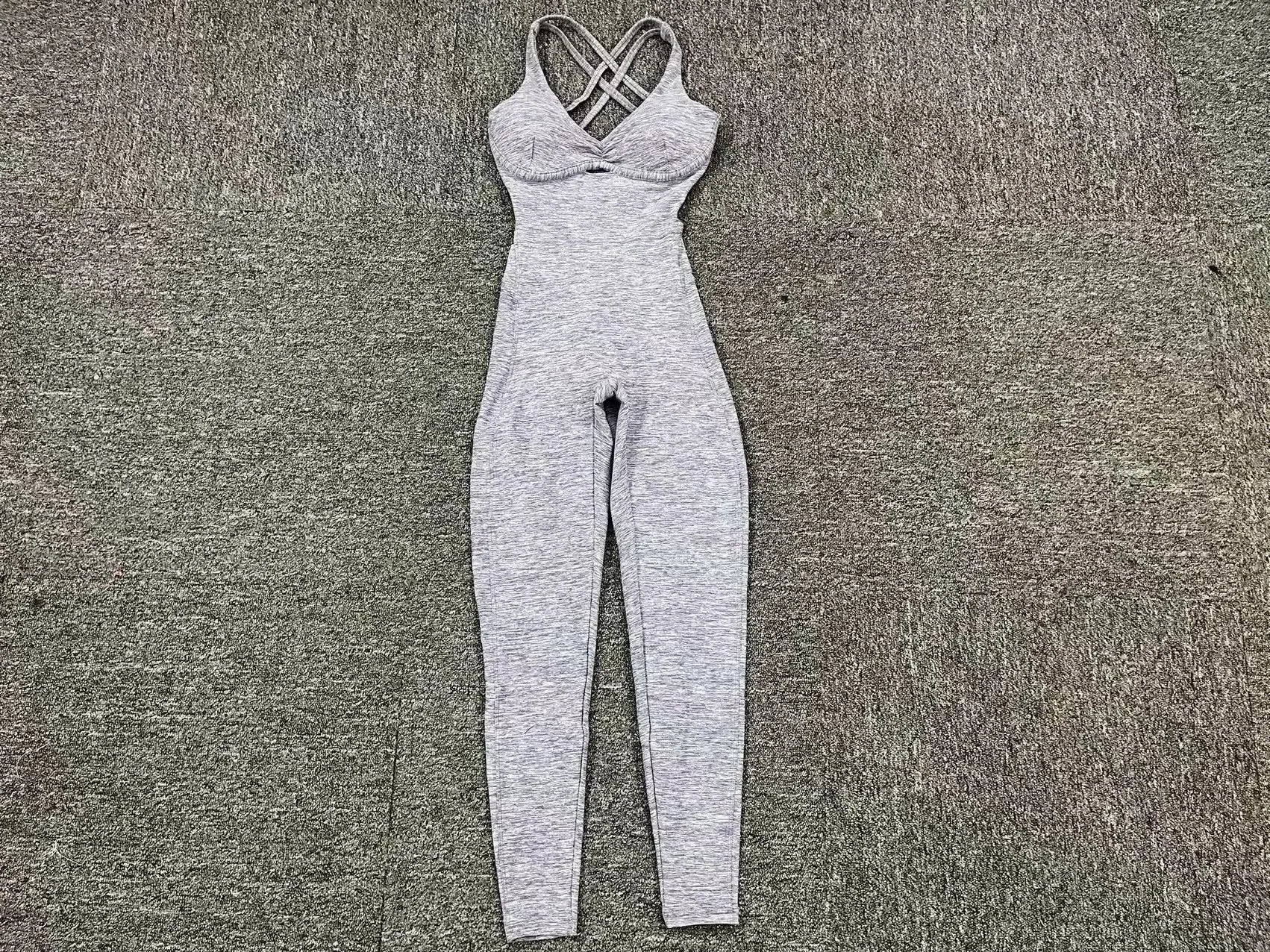 Sporty Jumpsuit Women Sportwear Push Up Gym Set Women Fitness Overalls Lycra Sport Outfit for Woman Sportswear Yoga Clothes PINK gray