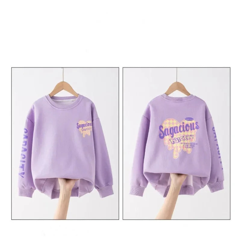 Spring Autumn Children Clothes Sets Korean Girls Letter Sweater + Pants 2Pcs Outfits Casual Sports Long Sleeved Trousers Suits