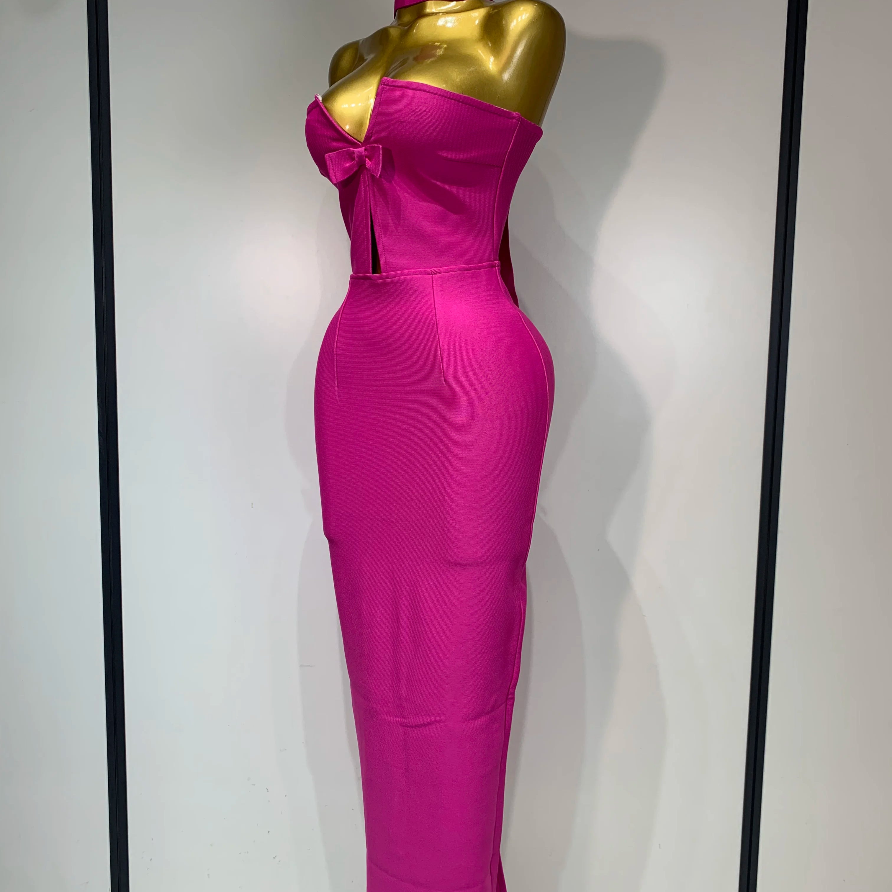 Women Sexy Bodycon Dress Fashion Elegant Strapless Sleeveless Bow Slim Dress Casual Streetwear Club Birthday Party Dresses