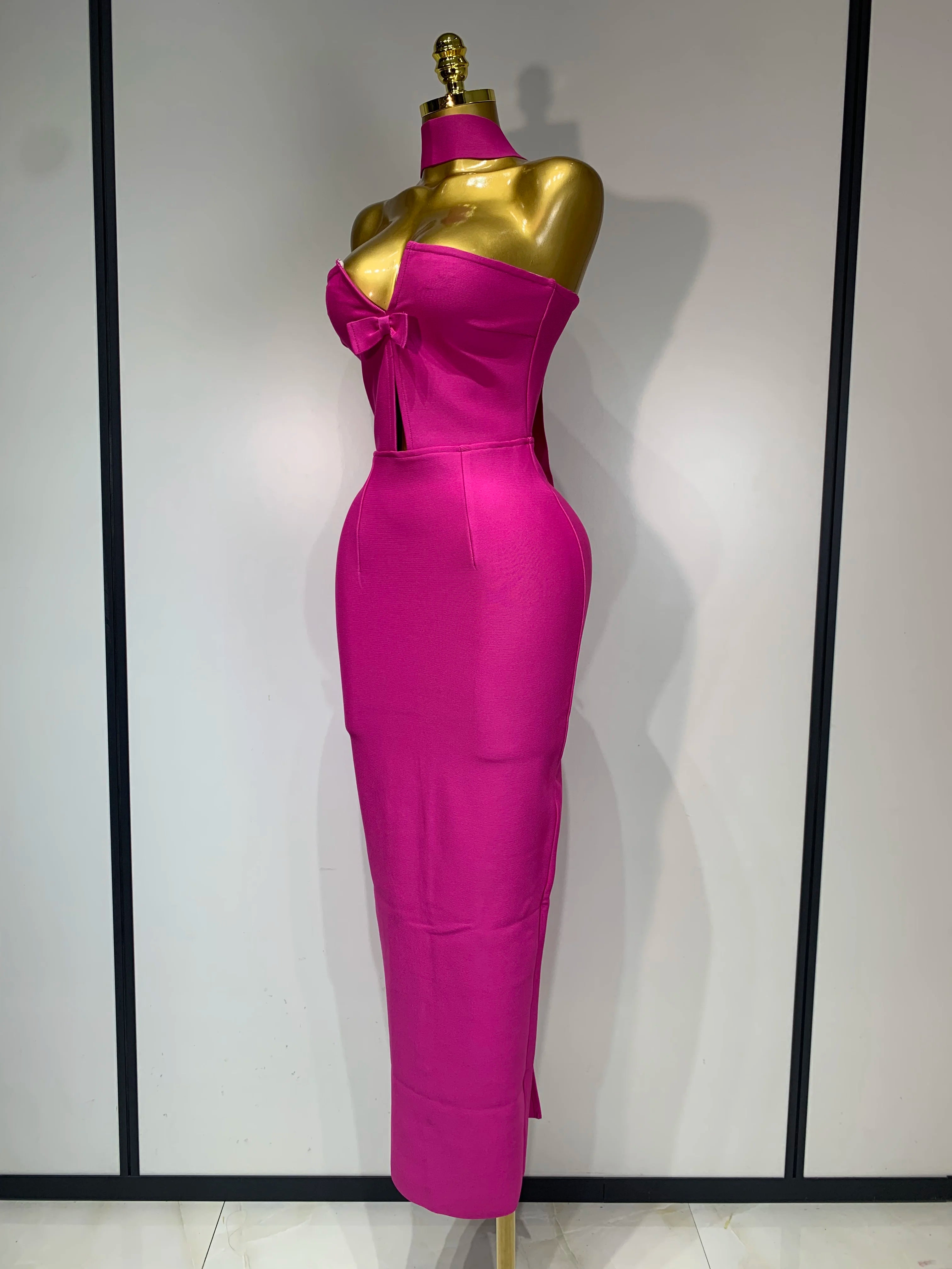 Women Sexy Bodycon Dress Fashion Elegant Strapless Sleeveless Bow Slim Dress Casual Streetwear Club Birthday Party Dresses