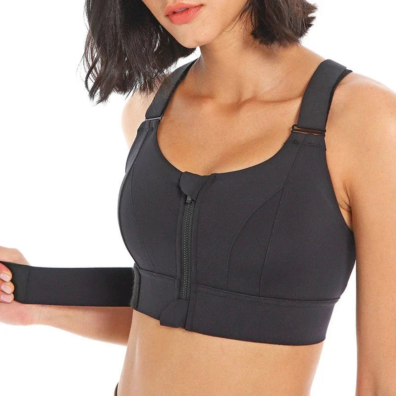 Solid Color Yoga Tight Sports Bras For Women Women's Fitness Zipper Bra Sportswear Woman Gym Training Female Crop Tops
