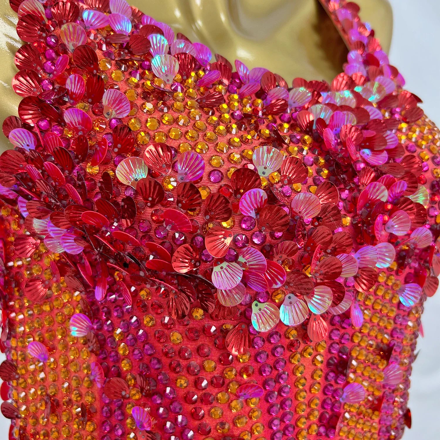 Fashion Celebrity Bodysuit High Street Sexy Sequins Diamonds Performance Women Outfit Luxury Dancer Singer Stage Costume Meimei