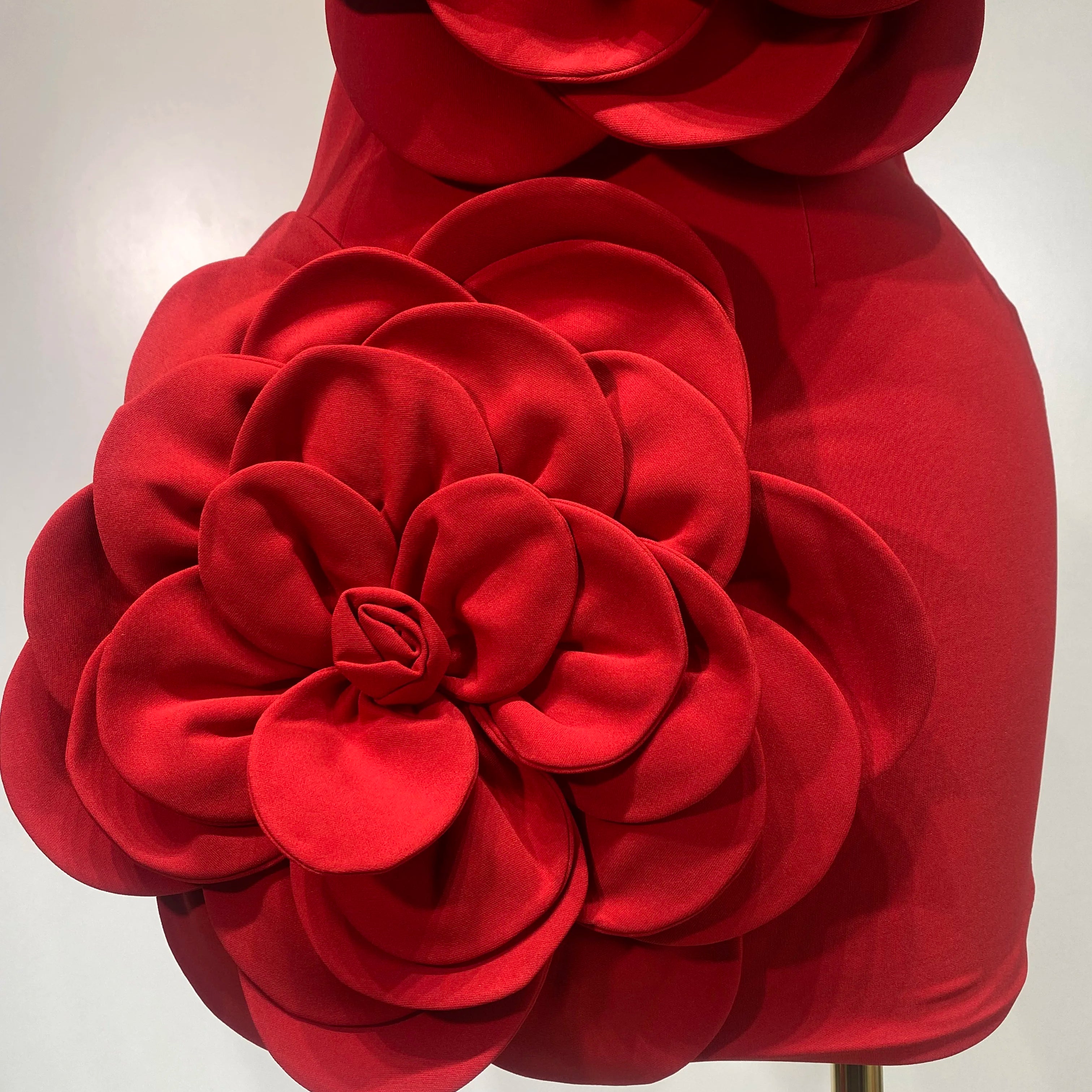 Women Sexy Strapless Backless Flower Red Mini Bodycon Dress 2025 Celebirty Elegant Evening Club Party Luxury Birthday Dresses