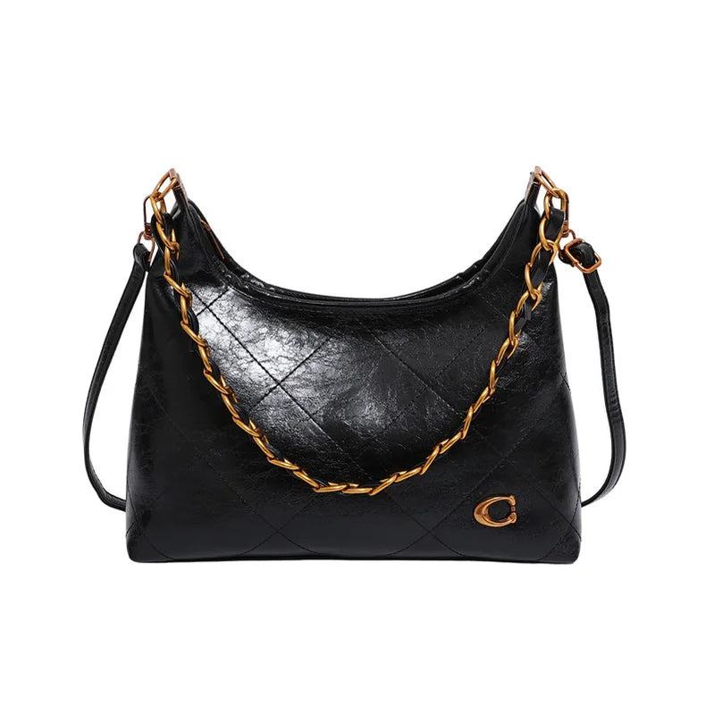 2025 Fall Winter Chain Strap Bag, Niche Shoulder Purse for Women, Versatile Crossbody Tote, Minimalist Day-to-Night Bag Commuter