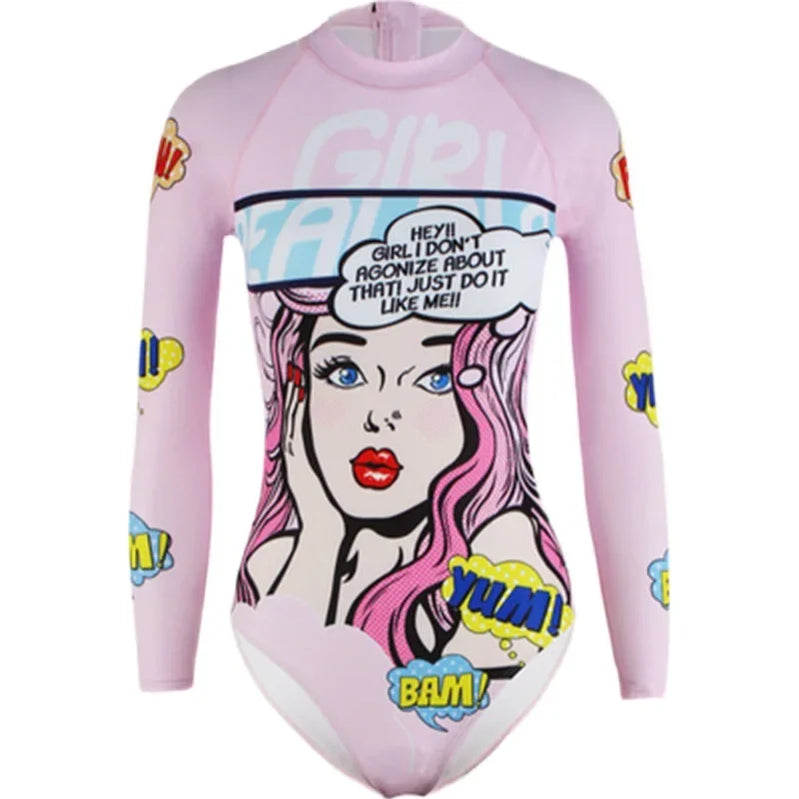 New Ins Style One-piece Swimsuit Women Girls Tube Top Shoulder Ruffled Hot Spring Long-Sleeve Swimwear Dropshipping