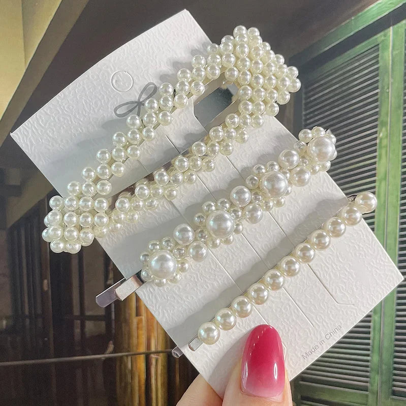 Simulated Pearl Hair Clips For Women Korean Women Hairpins Girl Geometric Hair Barrettes Fashion Hairgrip Hair Accessories Set40