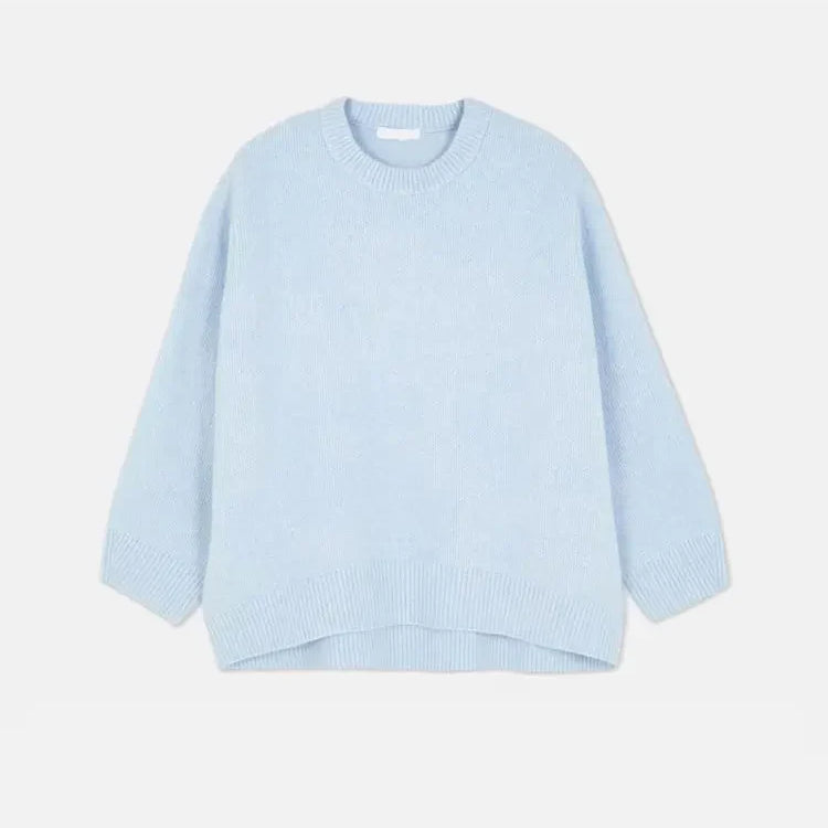 Sweater Women Knitted O Neck Solid Thicken Long Sleeve Pollover Sweaters Autumn Winter Casual Fashion Fluffy Commute Lady As how 1