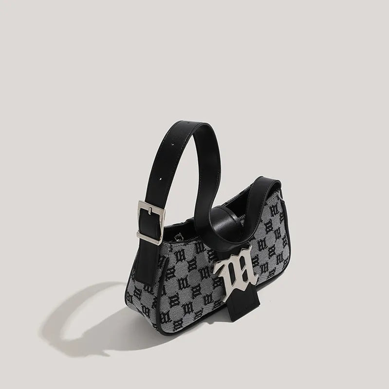 Women's Leisure Bag Luxury Designer Brand Handbag and Wallet Canvas Ribbon Sheet Metal Decoration Crossbody Bag Small