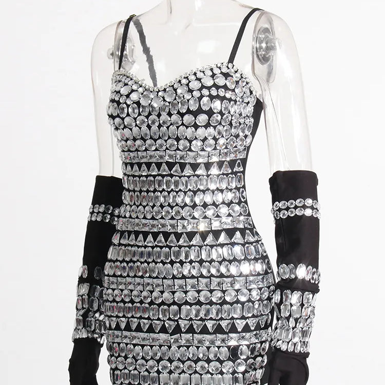 TWOTWINSTYLE Patchwork Embroidered Flares Dresses For Women Square Collar Sleeveless High Waist Slim Sexy Summer Dress Female