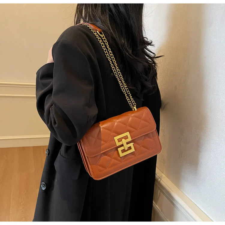 Women's Stylish Versatile Quilted Chain Bag - Unique Design Trendy Small Square Crossbody