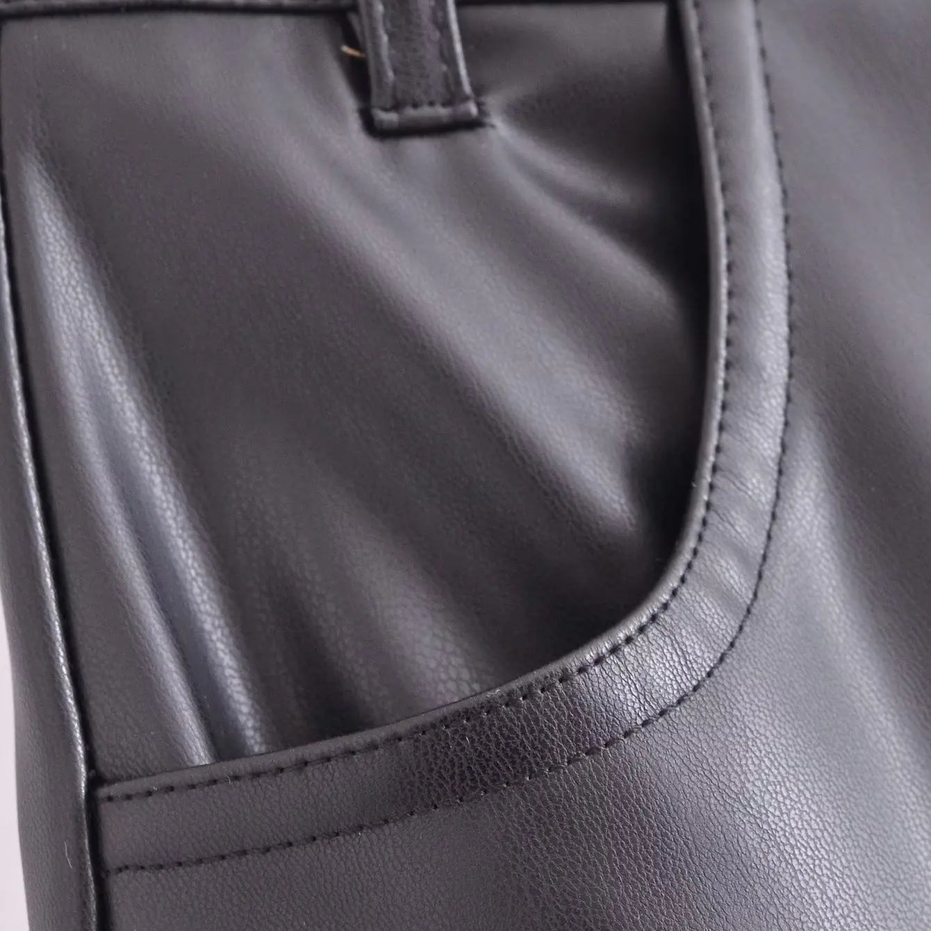 PU Women's Skirt Female Black Hight Waist A-Line Long Skirts Ladies Front Zipper with Pocket Winter New Skirt