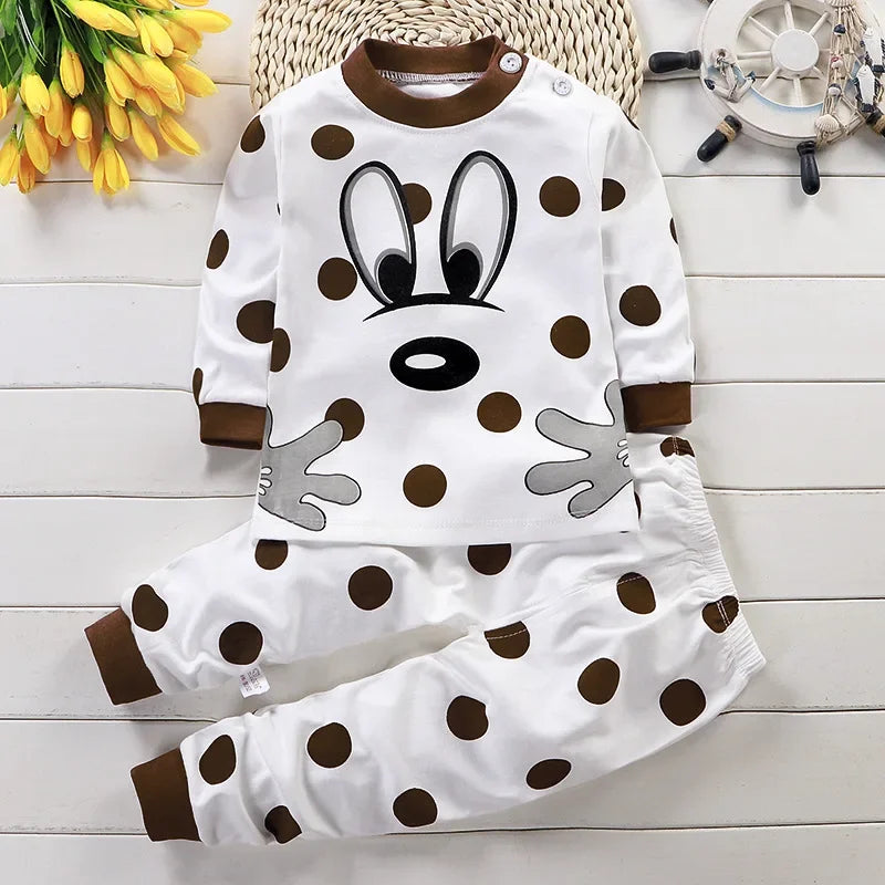 Children Sets Kids Clothes Boys Girls Suit Pajamas Children Clothinng Pants Cartoon Autumn Winter Sleepwear Outfits Cotton Style 17