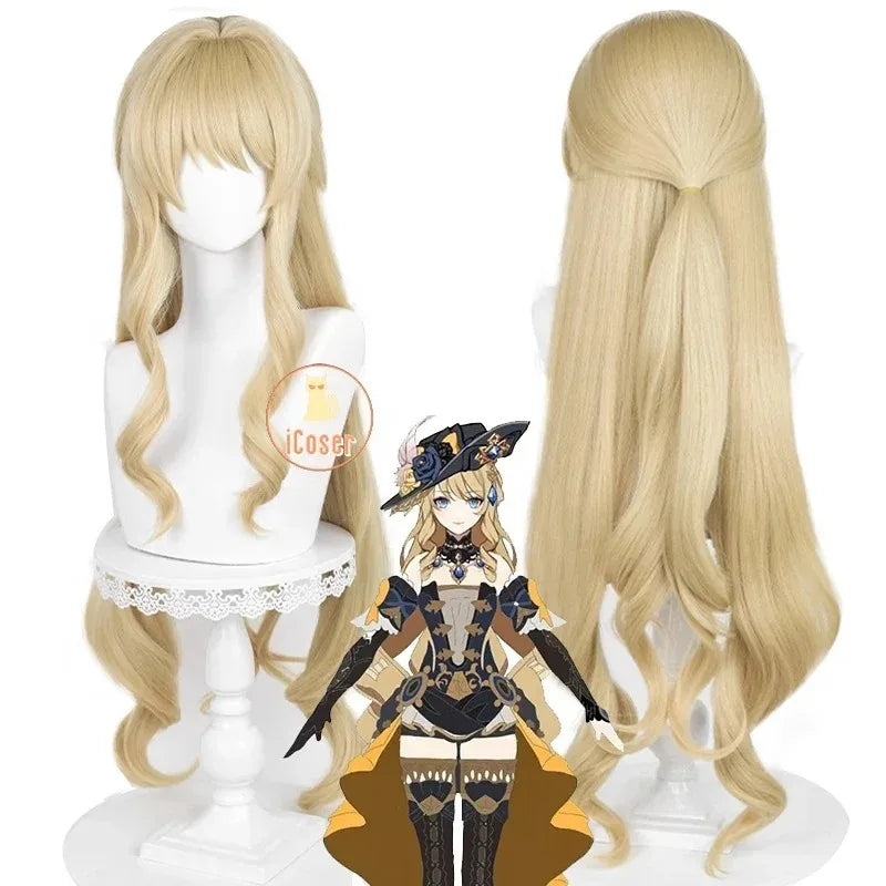 Navia Genshin Impact Cosplay Costume Wig Dress Uniform Fontaine Spina Di Rosula Hat Clorinde Halloween Costumes for Women