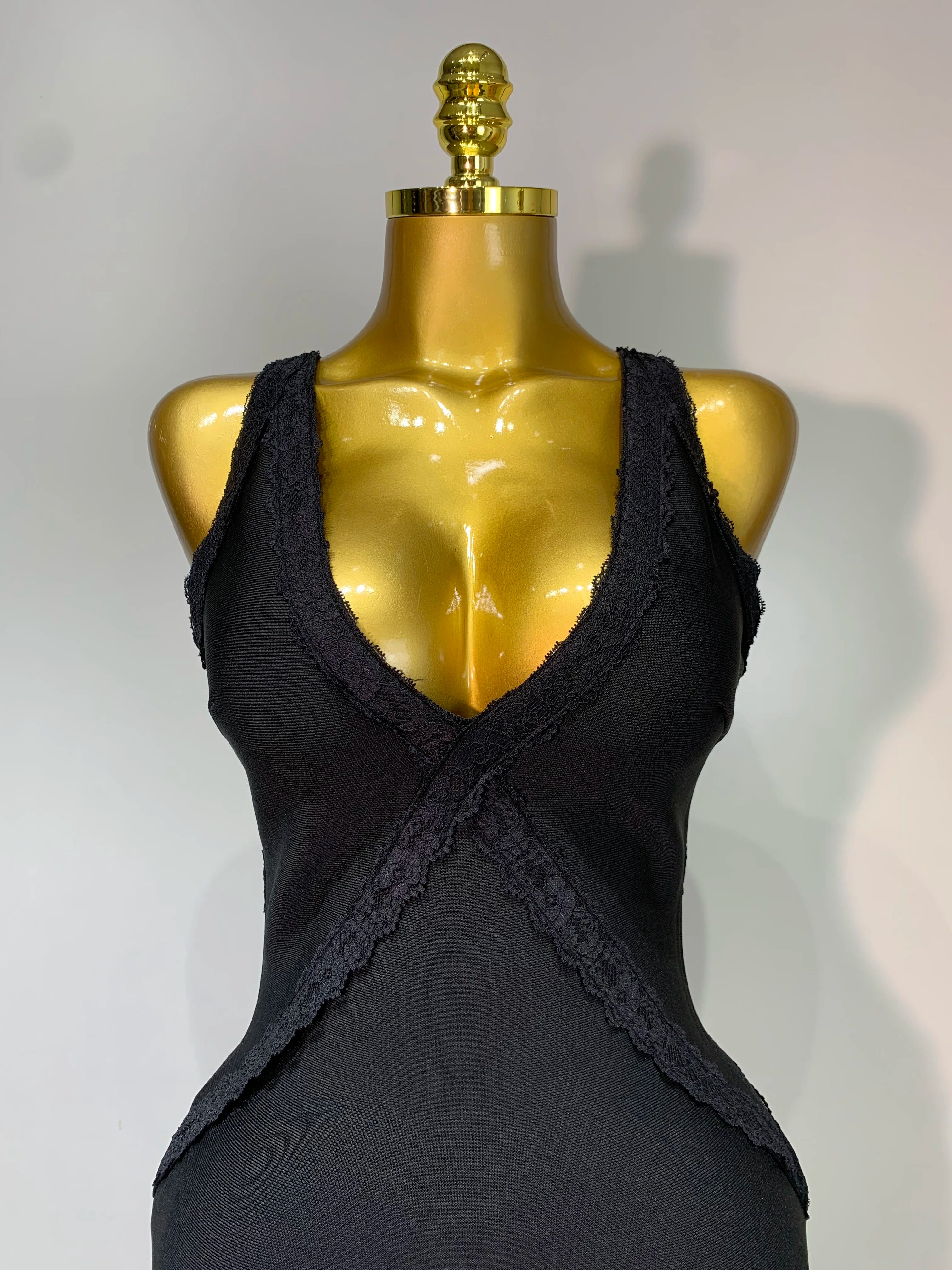 High Quality Sexy V Neck Black Lace Prom Dress Sleeveless Evening Party Gown Celebrity Elegant Luxury Birthday Club Dresses