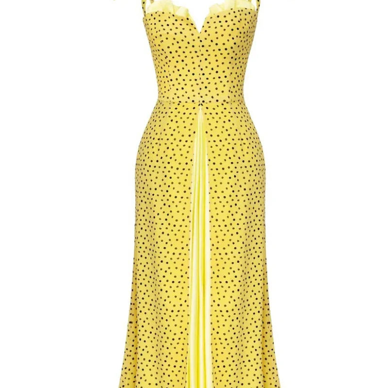 Women Maxi Dress Summer Fashion Casual V Neck Sling Nipped Waist Slits Loose Elegant Beach Sexy High Street Wear