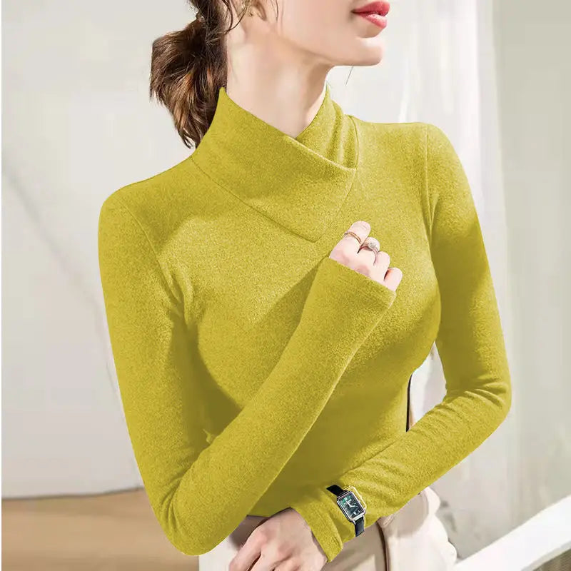 Winter Imitate Mink Wool Hot Fleecing Female Casual Sweater O-neck Long Puff Pink Solid Women Knitted Tops Elastic Pullovers Yellow One Size