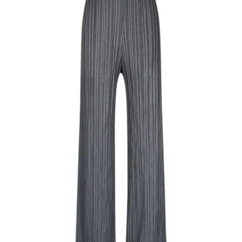 Spring Summer Autumn Women Casual Elegant Ladies Miyake Designer Casual Loose Straight Pleated Pants High Waist Trousers One Size