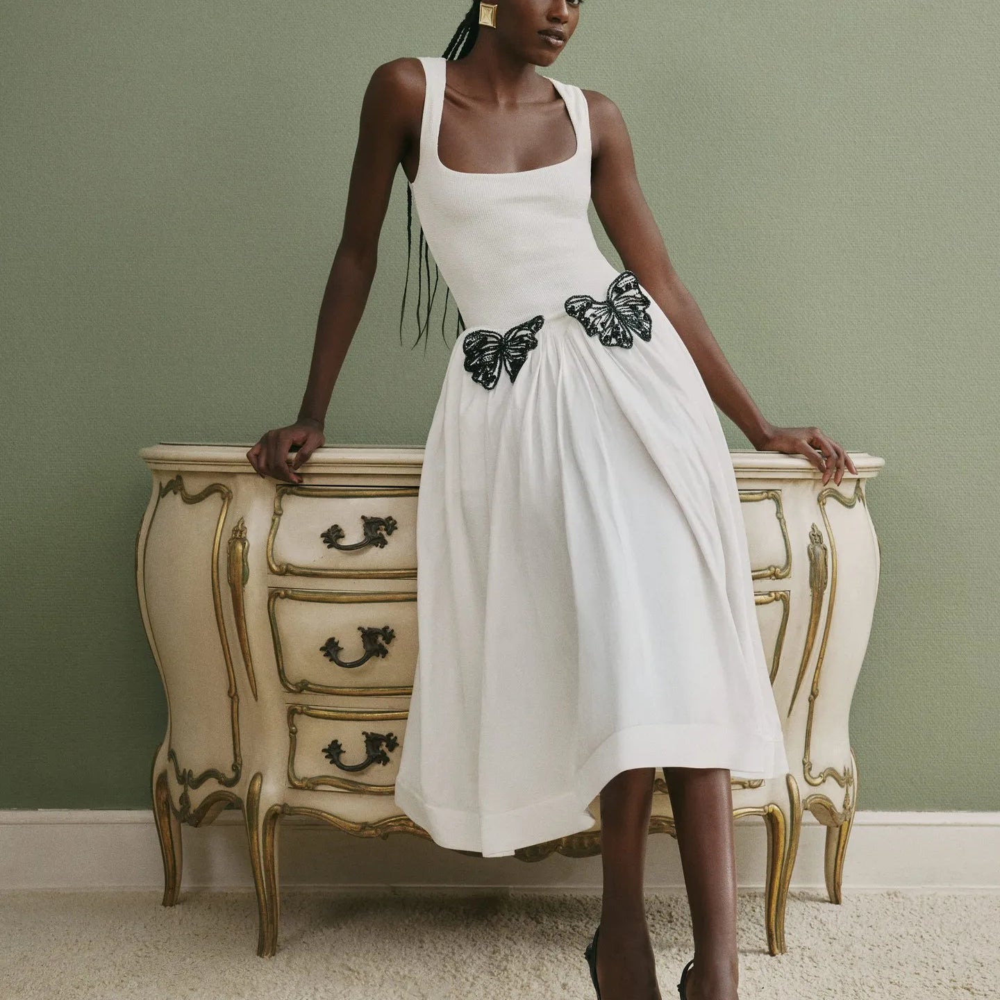 New Arrival White Color Women Sleeveless Sexy O-Neck Straight Long Dress Elegant Evening Party Celebrity High Street Wear