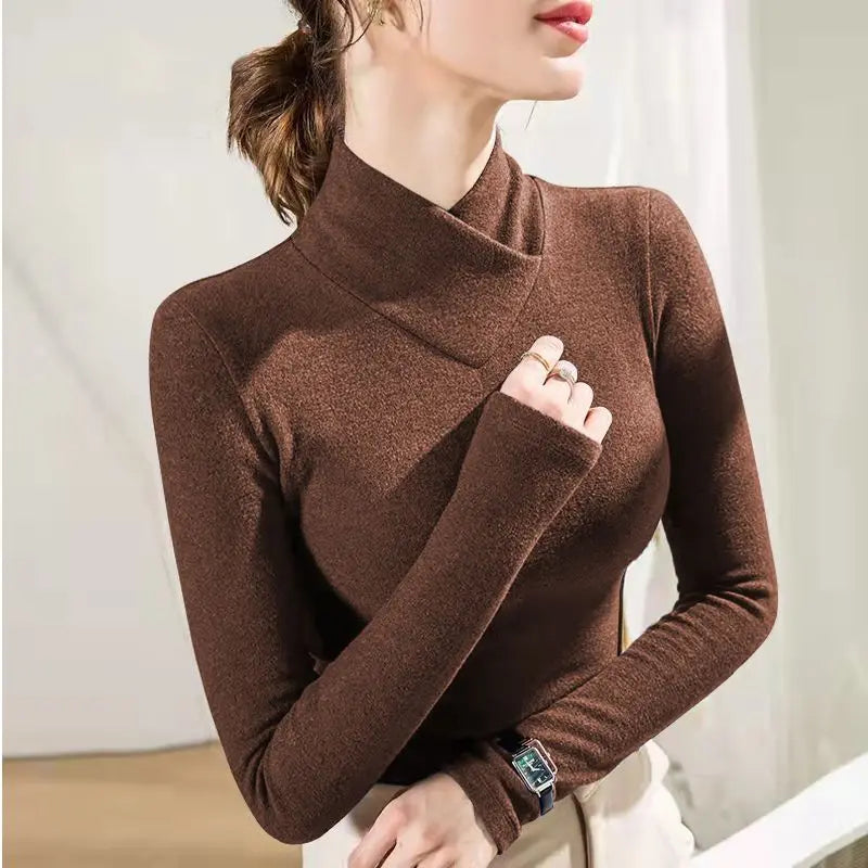 Winter Imitate Mink Wool Hot Fleecing Female Casual Sweater O-neck Long Puff Pink Solid Women Knitted Tops Elastic Pullovers Coffee One Size
