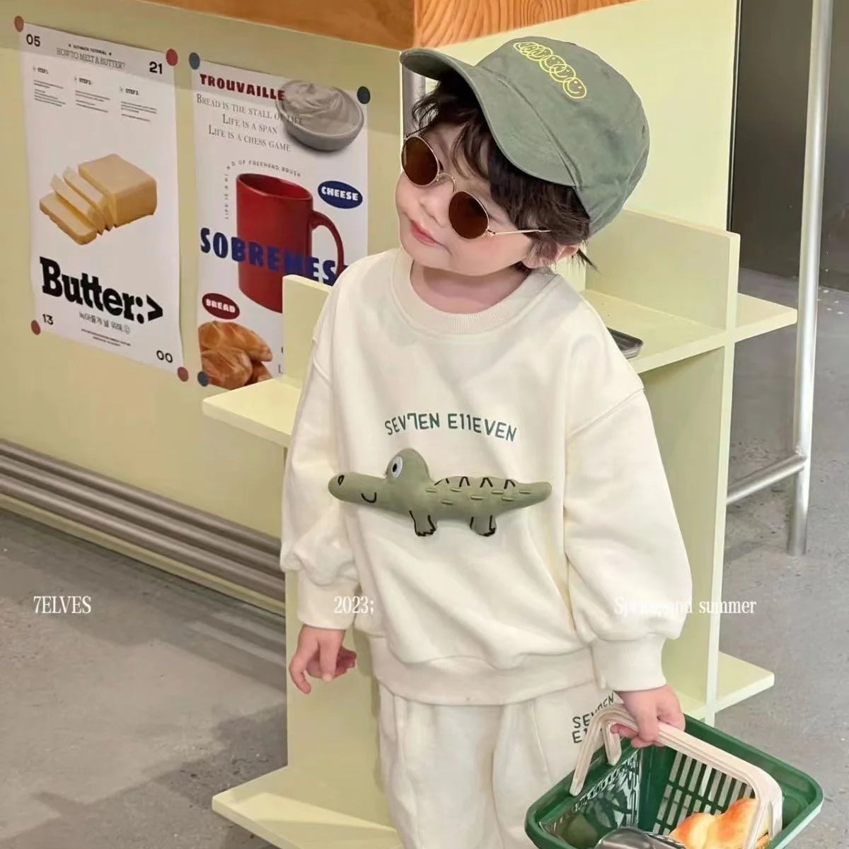 90-130cm Children's Spring Autumn Winter Cotton Set Boys Girls Cartoon Two Piece Set Korean Sweater +Pant Baby Clothes Outfits