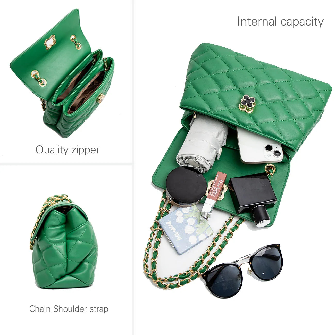 Fashion mini purse and Tote Leather women's One shoulder Clutch chain women's purse