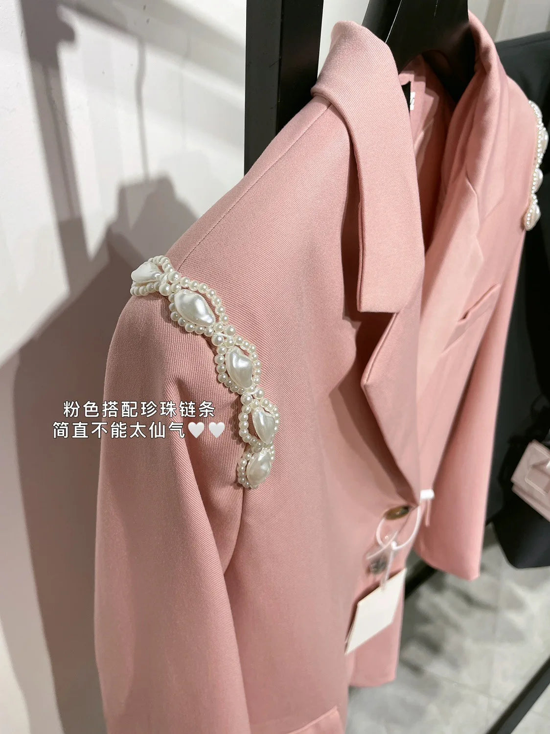 Spring Luxury diamond Suit Blazers Women medium long fashion suit skirt bow long sleeve suit Blazers Cool silver suit 20 colors 9667 Pink