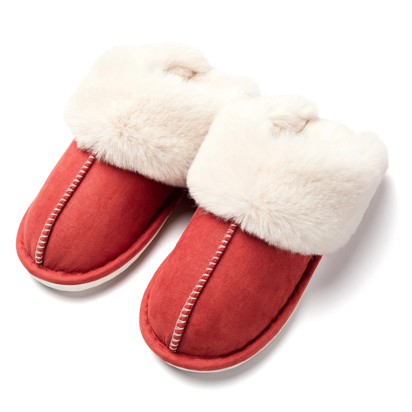 Winter Slippers Women Indoor Outdoor Wear Soft Thick PVC Non-slip waterproofWarm Cute Design Fashion Versatile Red