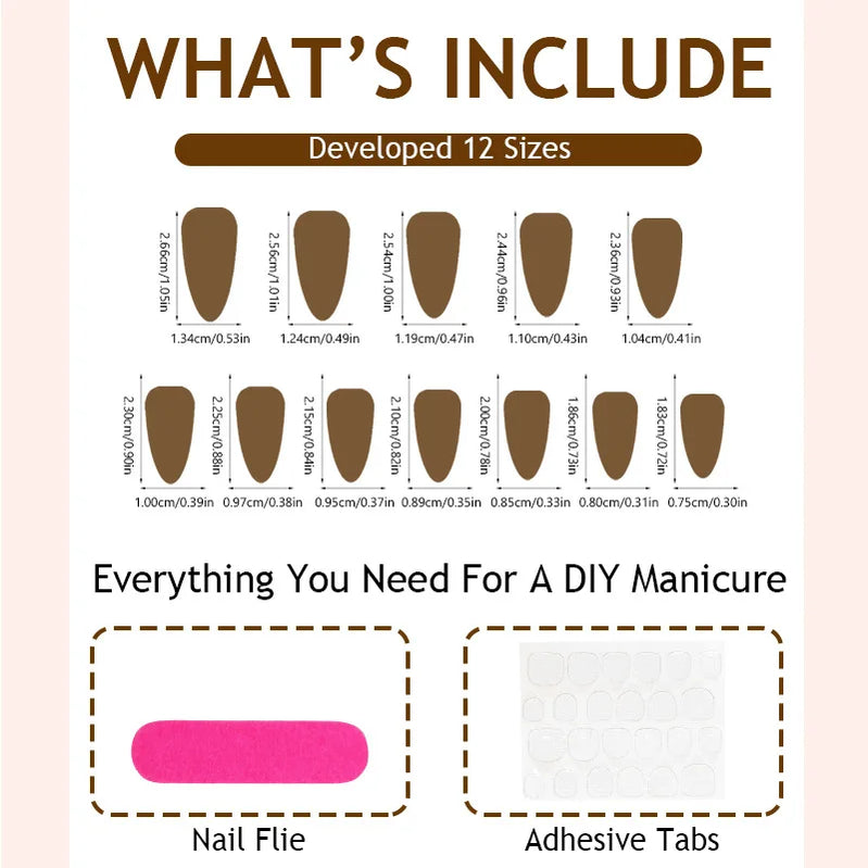 24Pcs Almond Nail French Glitter Powder Nails Designed with Acrylic Nail Art Tips for Women&Girl Daily,Party Wear