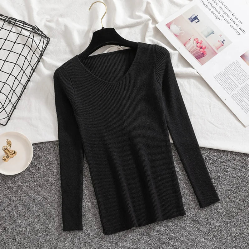 Cashmere Turtleneck Women Sweaters Slim Tops Autumn Winter Warm Pullover Office Lady Knitted T-shirts Jumper Soft Pull Female 50417 black One Size