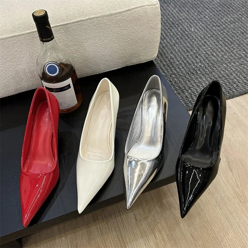 Eilyken Design Pointed Toe Wedges High Heels Women Pumps Silver Red Shoes Sexy Wedding Banquet Zapatos Mujer