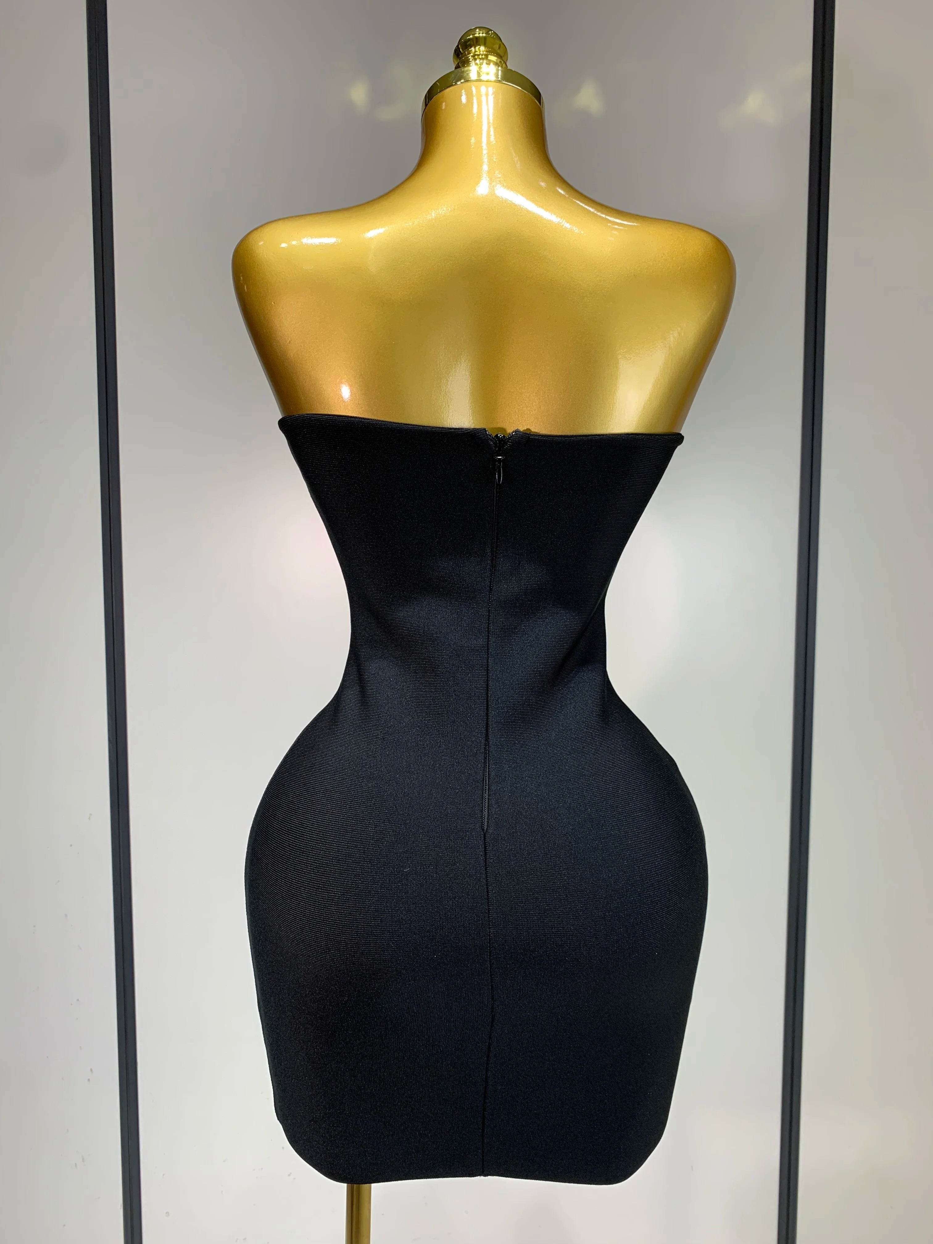 Sexy Rhinestones Bodycon Strapless Mini Dress 2025 Women Sleeveless Backless Fashion Evening Party Club Luxury Birthday Dresses