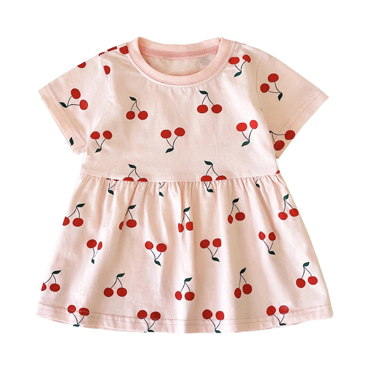 Short Sleeve Summer Baby Dress Cute Pattern Casual Kids Girls Clothing Dress Cotton BDS2242