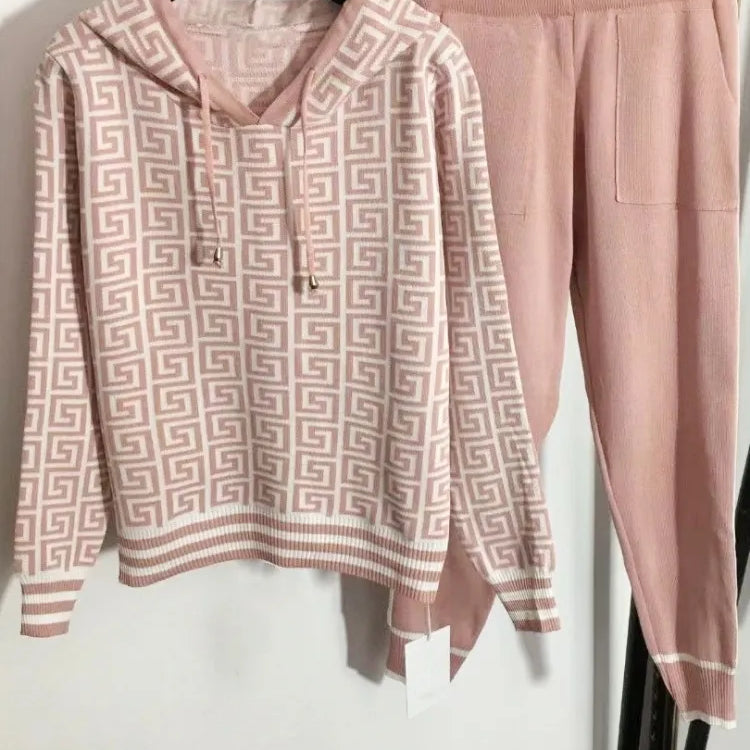 Con cappuccio maglione con cappuccio a maglia set per donne designer di marchi di lusso autunno inverno cuciture per top di abbigliamento da maglieria