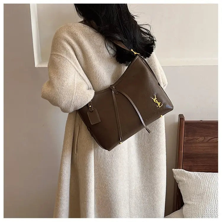 2025 Genuine Leather Tote Bag, Vintage Inspired Shoulder Bag for Women, Unique Retro Purse, Luxe & Timeless