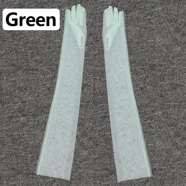 Wedding Dress Luxury Atmosphere Gloves Bride Gloves Long Double Row Gloves Wedding Gloves Winter Orange CHINA