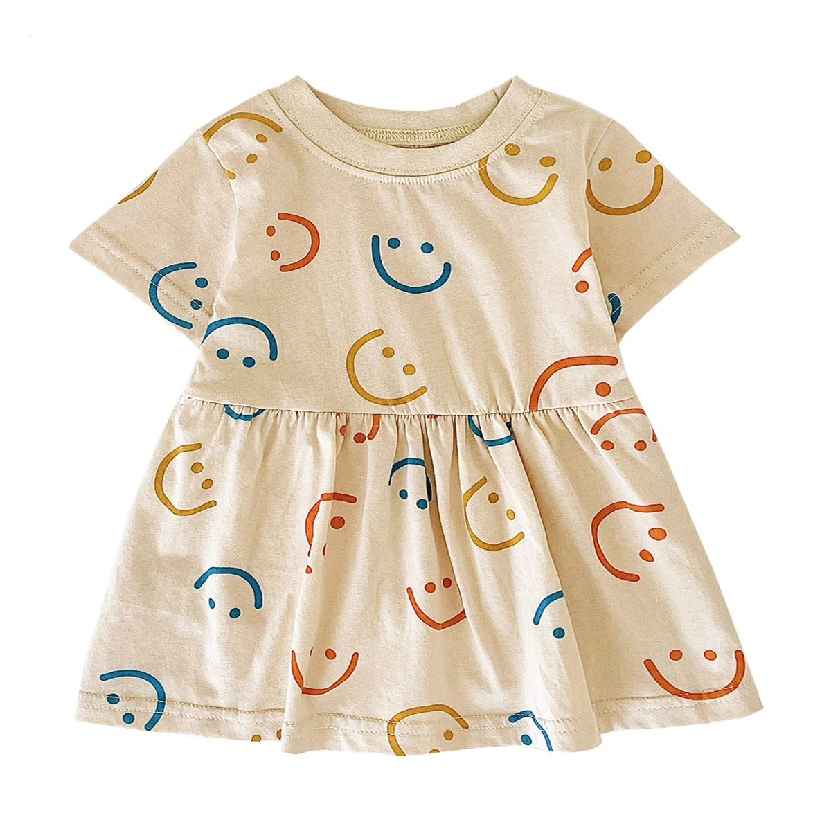 Short Sleeve Summer Baby Dress Cute Pattern Casual Kids Girls Clothing Dress Cotton BDS2238