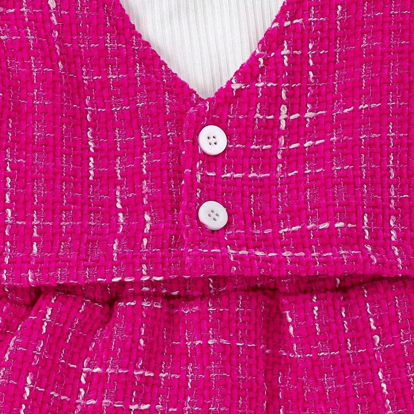 3-piece Autumn/Winter Baby Girl Cute and Sweet Western-Style White Long-Sleeved Rose Red Vest and Skirt Warm Comfort Suit