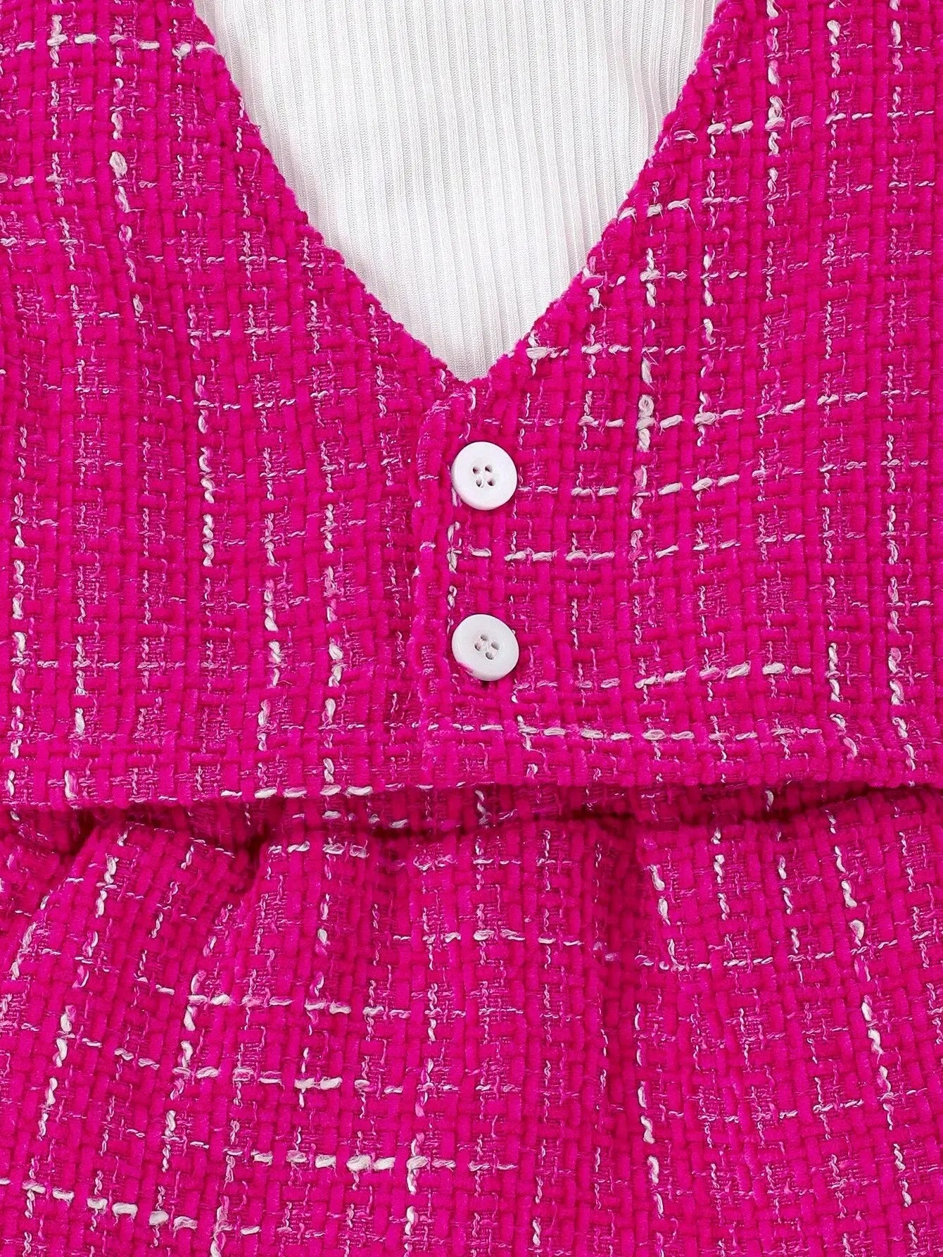 3-piece Autumn/Winter Baby Girl Cute and Sweet Western-Style White Long-Sleeved Rose Red Vest and Skirt Warm Comfort Suit