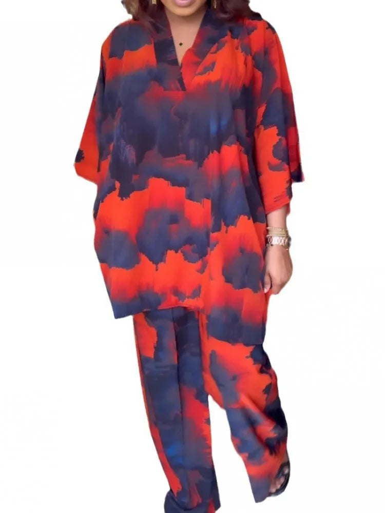 2 Piece Women Sets 2025 New Arrival Plus Size Spring Autumn Matching Sets Top And Pants Suits Outfits Oversized Clothing