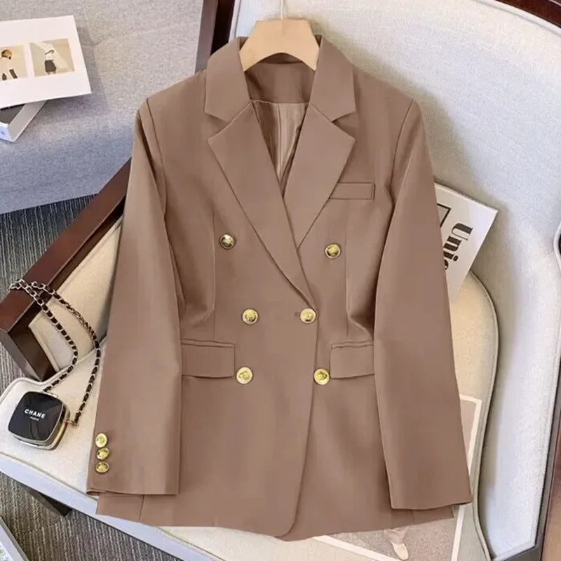 Blazer for Women Spring Autumn New in Slim Korean Fashion Outerwears Loose Women's Jacket Office Lady Women Blazer Coats Khaki