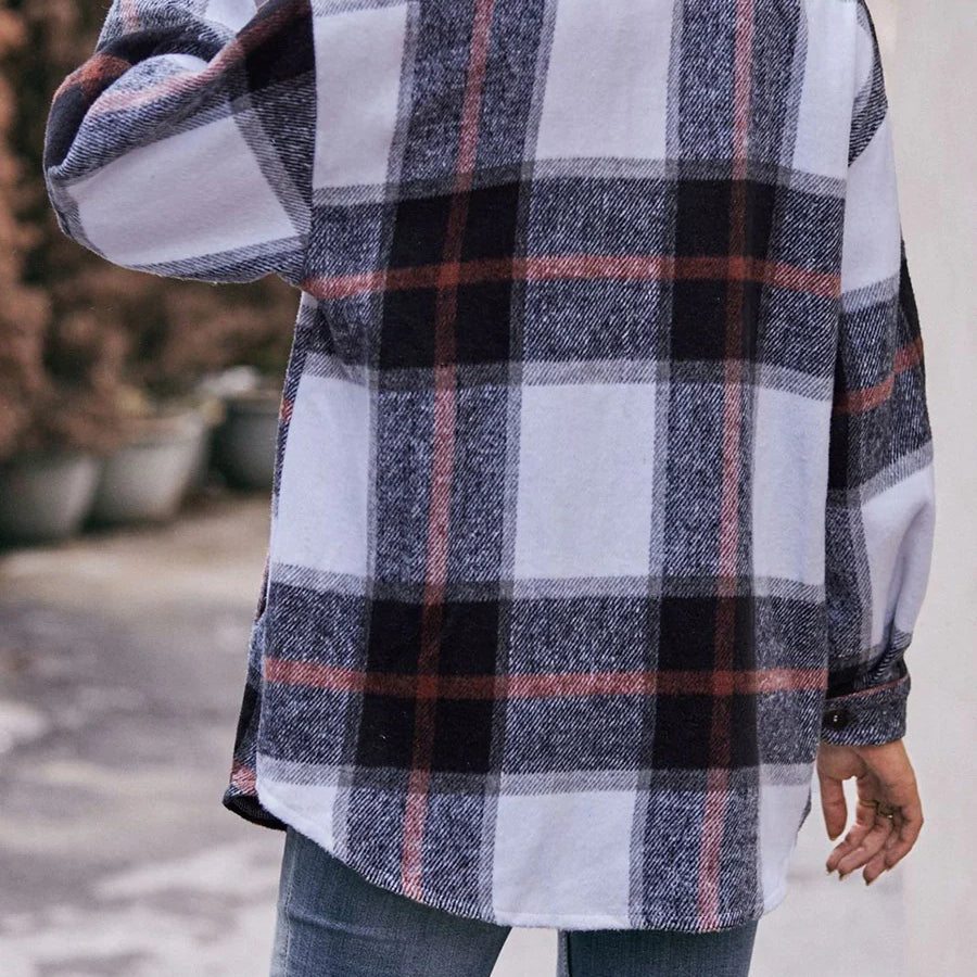 Women s 2023 Autumn Winter Plaid Flannel Button Down Shirts - Stylish Oversized Boyfriend Fit Tops for a Trendy Look