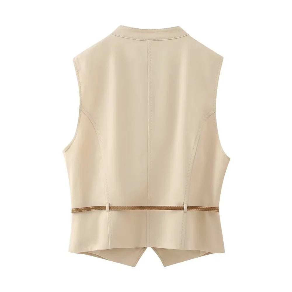 Spring/Summer Women's Fashion New Style with Belt Decoration Top&Trouser Skirt Set