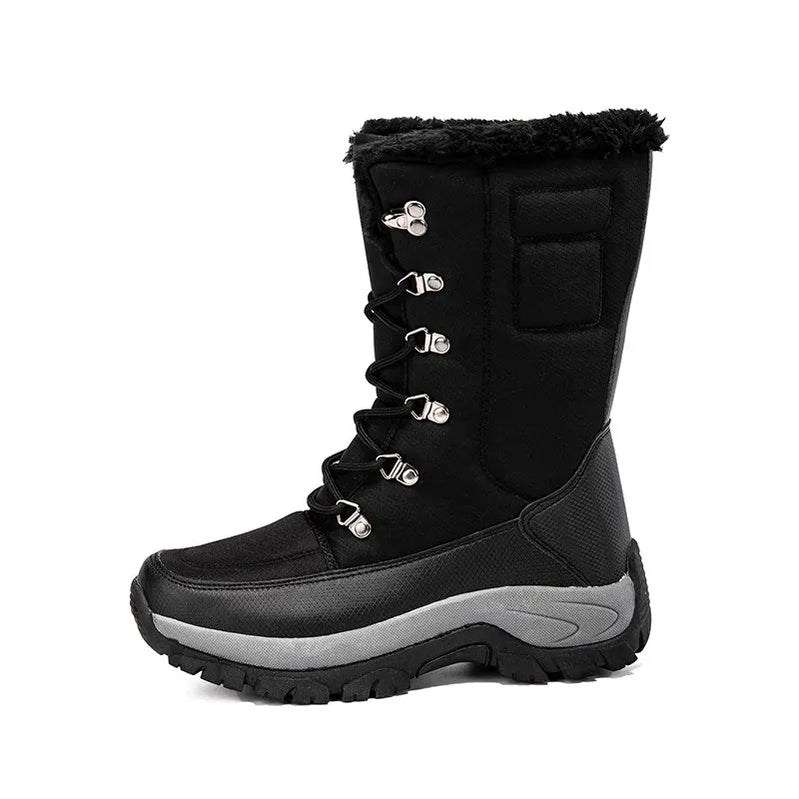 Women Shoes Winter Boots Waterproof Snow Boots Mid-Calf Plush Warm Boots Female Platform Outdoor Comfortable Booties for Women black