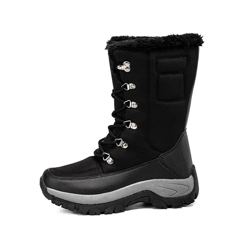 Women Shoes Winter Boots Waterproof Snow Boots Mid-Calf Plush Warm Boots Female Platform Outdoor Comfortable Booties for Women black