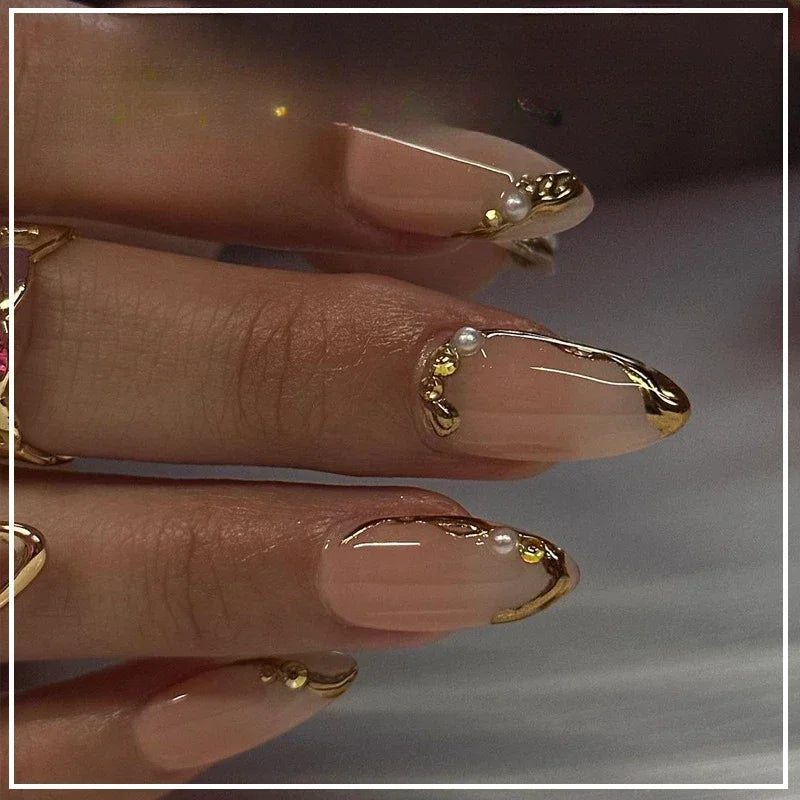 24pcs Leopard Print Almond Fake Press on Nails with Mini Flower Acrylic Fake Nails Retro Sweet Cool Design Press Ons French Nail