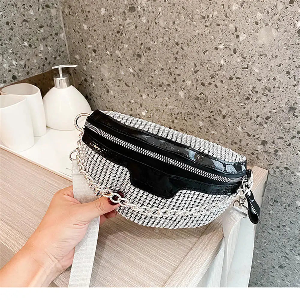 1Pc Elegant Women Rhinestones Evening Clutch Handbags Fashion Shiny Dinner Party Wedding Purses Shoulder Underarm Bag for Women Black-C